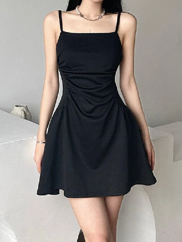 Black Sleeveless Mini DressTravel sleeveless tops